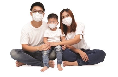 family in masks